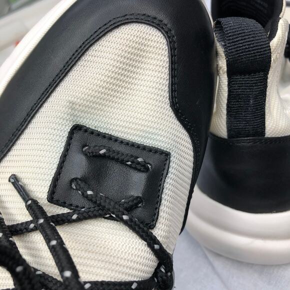 Karl Lagerfeld Sneakers Black White Mesh LeatherIiconic Street Style 10 - Picture 11 of 13